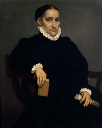 Porträt einer älteren Frau in Schwarz von Giovanni Battista Moroni