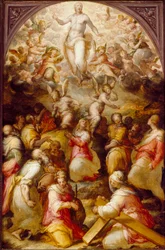 Christus in Herrlichkeit mit den Heiligen Agnes und Helena, beauftragt 1571