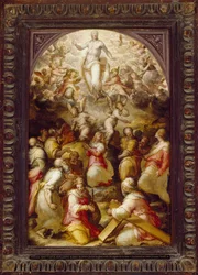 Christus in Herrlichkeit mit den Heiligen Agnes und Helena, 16. Jahrhundert