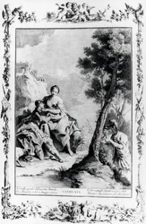 Armida und Rinaldo von den Kreuzfahrern Carlo und Ubaldo gesehen, Gesang XVI, Jerusalem befreit