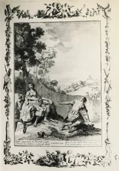 Jerusalem Befreit, Gesang XII, Illustration von Giovanni Battista Piazzetta für das Gedicht von Torquato Tasso, Ausgabe veröffentlicht in Venedig 1745, Italien