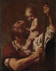Der heilige Christophorus trägt das Christuskind