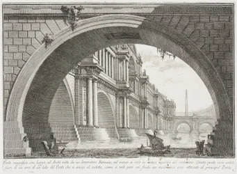 Von Loggien überdachte Brücke und Bögen