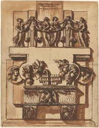 Fantasie eines prächtigen Wandmonuments