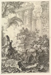 Frontispiz, mit Statue der Minerva, ca. 1748