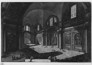 Innenraum der Basilika Santa Maria degli Angeli, ehemalige Bäder des Diokletian, zwischen 1765 und 1775
