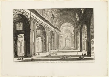 Innenansicht der Petersbasilika im Vatikan, aus Ansichten von Rom