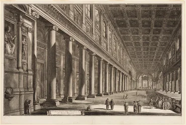 Innenansicht der Basilika S. Maria Maggiore, aus Ansichten von Rom