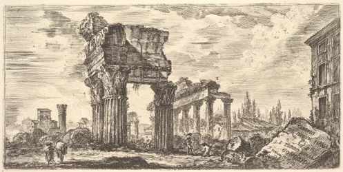 Tafel 7: Tempel des Jupiter Tonans Jupiter der Donnerer. 1. Tempel der Eintracht. Temp..., ca. 1748
