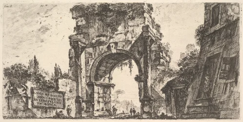 Bogen des Drusus am Porta S. Sebastiano in Rom, ca. 1748