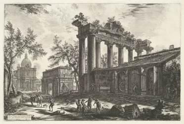 Tempel des Saturn in Rom (Ansichten von Rom) (Vedute di Roma disegnate ed incise da Giambattista Piranesi architetto Veneziano)