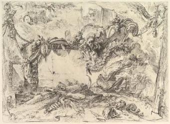 Die monumentale Tafel, aus Grotteschi Grotesken, ca. 1748