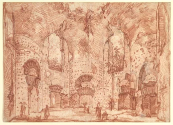 Der achteckige Raum in den Kleinen Thermen der Villa Hadriana (Tivoli)