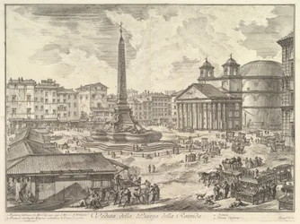 Die Piazza della Rotonda mit dem Pantheon und dem Obelisken (Veduta della Piazza della Rotonda), aus „Vedute di Roma“