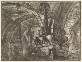Der Pier mit einer Lampe, aus Carceri d