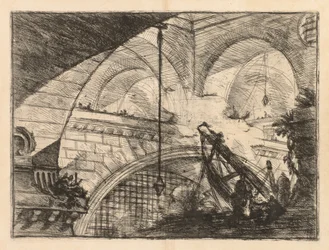Die Gefängnisse: Eine Serie von Galerien mit kranähnlicher Balkenkonstruktion, 1745-1750