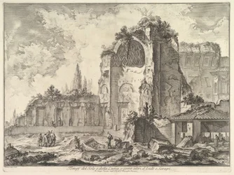Der Tempel der Venus und Roma fälschlicherweise Tempel von Sol und Luna genannt