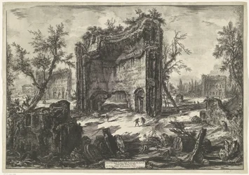 Thermen von Trajanus in Rom, Veduta degli Avanzi delle Fabbriche del Secondo Piano delle Terme di Tito, Gezichten op Rome, Vedute di Roma disegnate ed incise da Giambattista Piranesi architetto Veneziano
