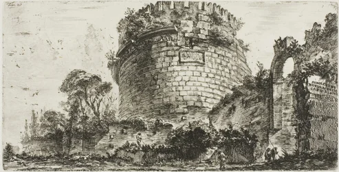 Grab der Caecilia Metella genannt Capo di Bove [Ochsenkopf], Platte zwanzig aus Einige Ansichten von Triumphbögen und anderen Denkmälern