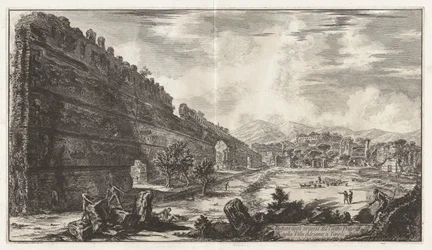 Ansicht der Überreste des Praetorianerlagers in der Villa Adriana in Tivoli
