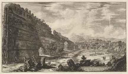Ansicht der Überreste des Castro Pretorio in der Villa Adriana in Tivoli
