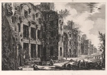 Ansicht der oberen Überreste der Diokletiansthermen bei Santa Maria degli Angeli (Innenraum des Frigidariums: Südwand), aus Vedute di Roma (Ansichten von Rom)