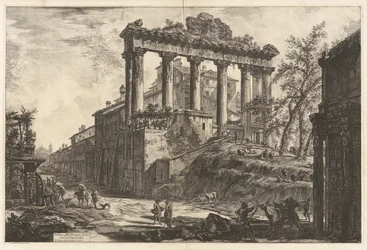 Ansicht des sogenannten Tempels der Concordia, aus Vedute di Roma