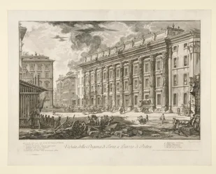 Ansicht des Zollhauses auf der Piazza di Pietra, aus Vedute di Roma