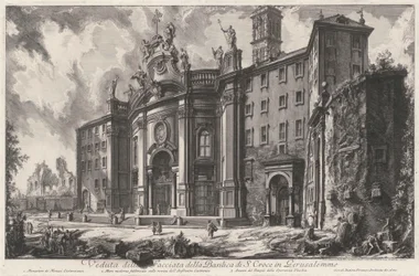 Ansicht der Fassade der Basilika Santa Croce in Gerusalemme