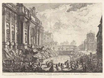 Veduta della vasta Fontana di Trevi anticamente detta l