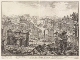 Ansicht des Campo Vaccino (Forum Romanum, vom Kapitol aus) (Vedute di Roma)