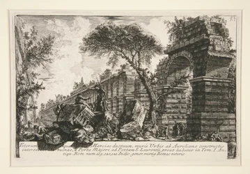 Veterum Aquae Marciae ductuum, muris Urbis ab Aureliano constructis (Antiker Aquädukt der Acqua Marcia), aus Della Magnificenza ed Architettura de