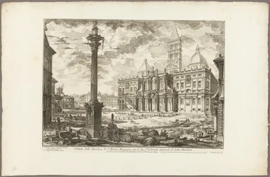 Ansicht der Basilika S. Maria Maggiore mit ihren beiden Flügeln, aus Ansichten von Rom