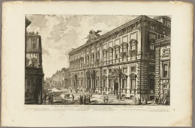 Ansicht des Palazzo della Consulta auf dem Quirinal, der das päpstliche Sekretariat beherbergt, aus Ansichten von Rom