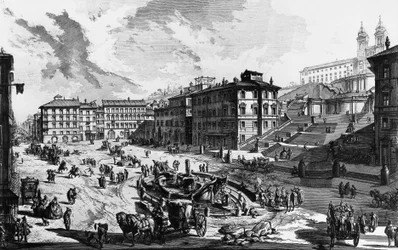 Blick auf die Spanische Treppe in Rom, Italien