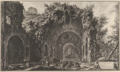 Ansicht der Quelle und der Grotte von Egiria außerhalb der Porta Capena