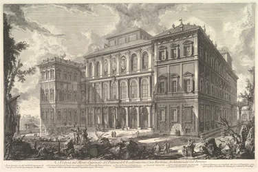 Ansicht des Palastes der illustren Familie Barberini auf dem Quirinalshügel, entworfen ca. 1750-1759