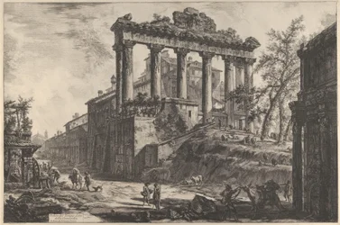 Ansicht des sogenannten Tempels der Eintracht mit dem Tempel des Saturn..., 1760-78
