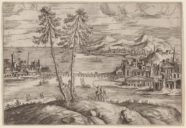 Landschaft mit zwei Bäumen