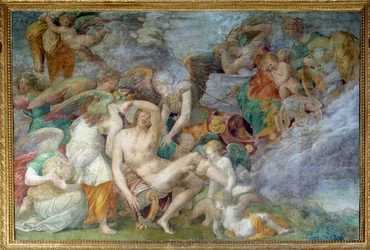 Der Tod des Adonis, Fresko der 5. südlichen Travee der Galerie von Franz I. in Fontainebleau