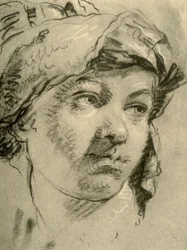 Kopf eines Mädchens mit Turban, Mitte 18. Jahrhundert, 1928