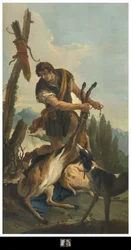 Jäger mit Hirsch, 1718