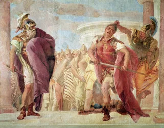 Minerva hindert Achilles daran, Agamemnon zu töten, aus Homers „Ilias“, 1757