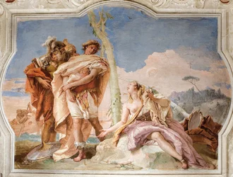 Rinaldo verlässt Armida, aus dem Raum des Befreiten Jerusalem in der Palazzina, 1757