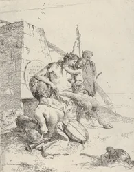 Satyrfamilie mit dem Obelisken, aus den Scherzi