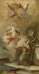 Die Unbefleckte Empfängnis (Joachim und Anna empfangen die Jungfrau Maria von Gott dem Vater)