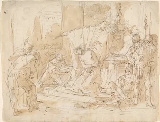 Das Opfer der Iphigenie (recto) / Studie eines männlichen Aktes (verso)