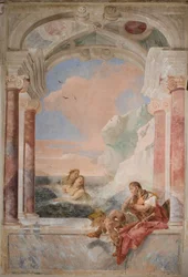 Thetis tröstet ihren Sohn Achilles, aus dem Raum der Ilias in der Palazzina, 1757