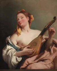 Frau mit Mandoline