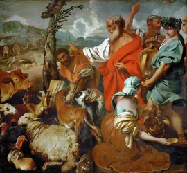 Die Tiere betreten die Arche Noah